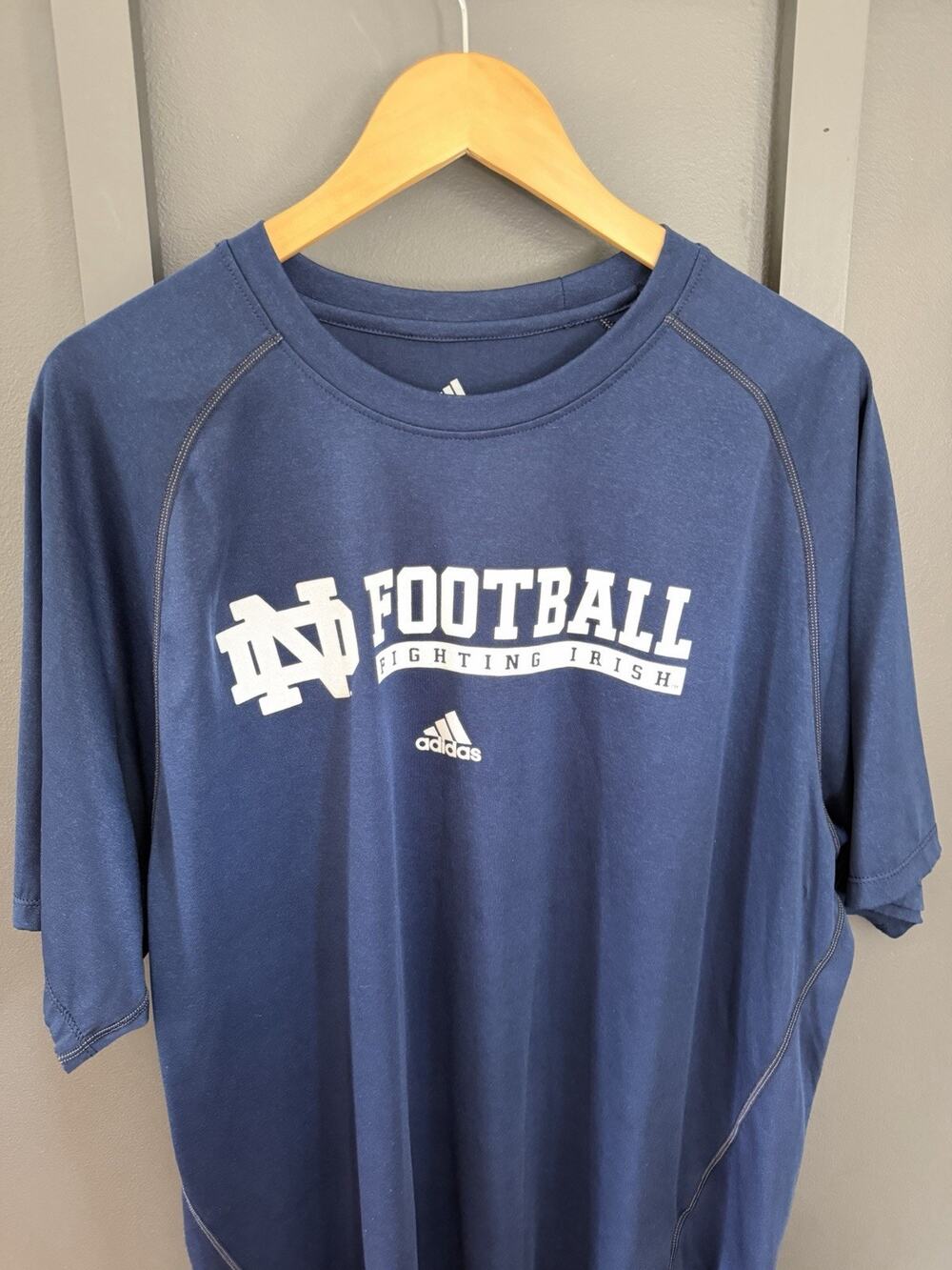 Adidas Notre Dame Fighting Irish Men’s Navy Dri Fit XL Short Sleeve Shirt